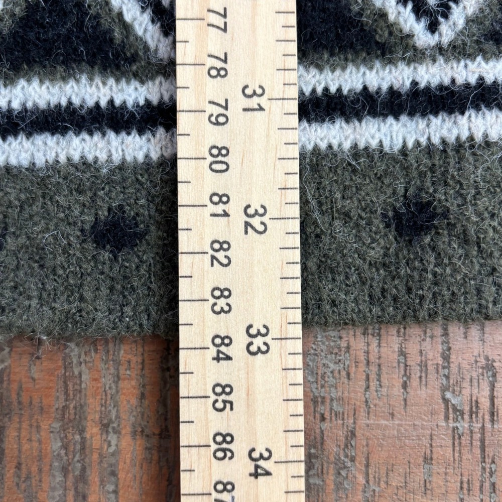 Frye XL Olive Green Boho Southwestern Tribal Geometric Open Duster Cardigan - Picture 6 of 10